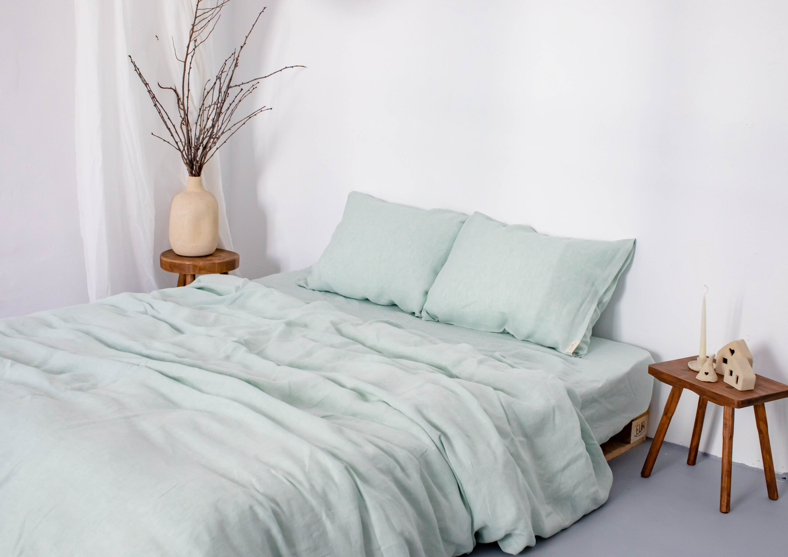 Set Dusty Green Fețe de Pernă 60x60 și Husă Pilotă 200x220