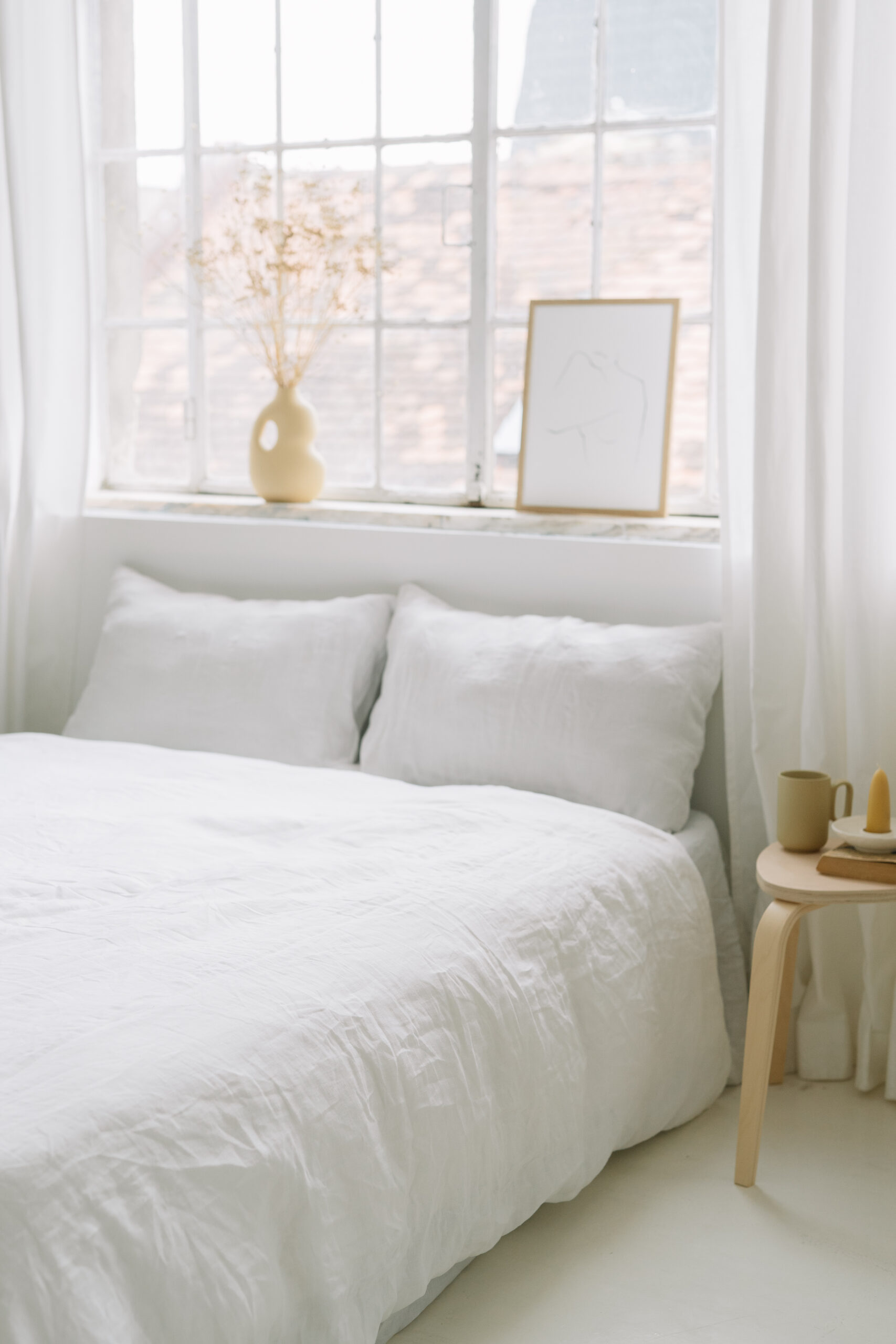 Set Gentle White Fețe de Pernă 50x70 și Husă Pilotă 220x220