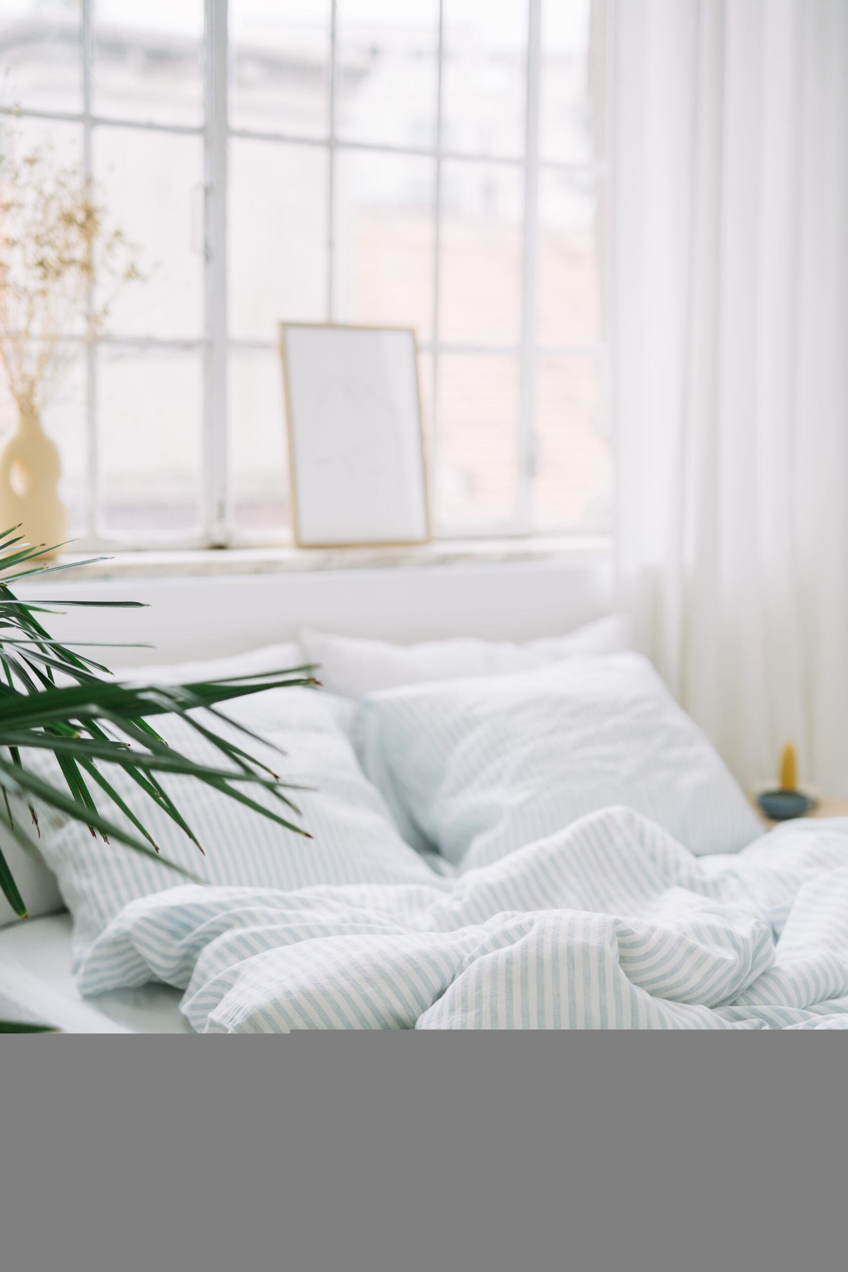 Set Dusty Blue Large Stripes Fețe de Pernă 50x60 și Cearșaf 80x200