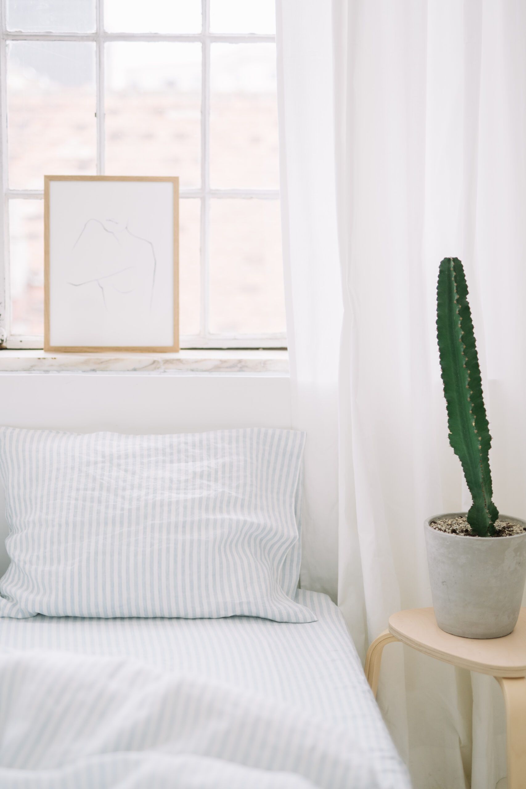 Set Dusty Blue Large Stripes Cearșaf 80x200 și Husă Pilotă 150x200