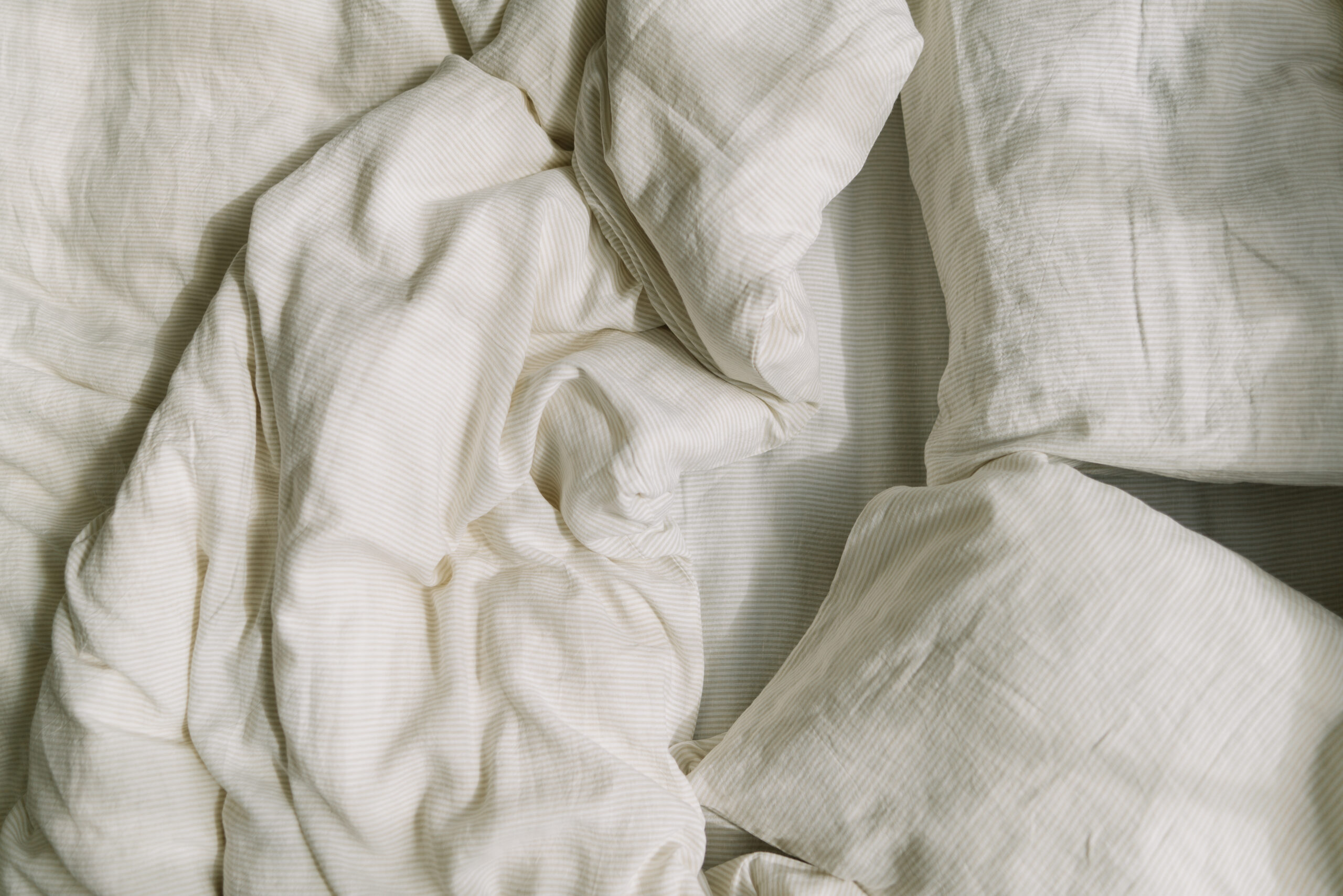 Set Natural Small Stripes Fețe de Pernă 50x70 și Husă Pilotă 200x220