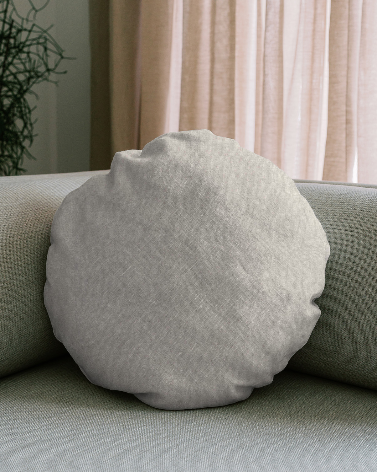 LUNA linen pillow simple diameter 50